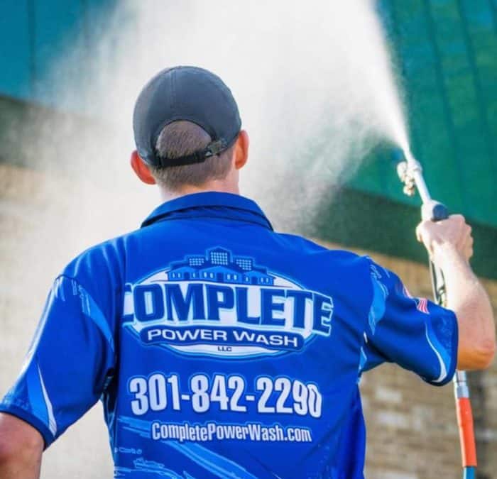 Complete Power Wash technician pressure washing in Hagerstown, MD