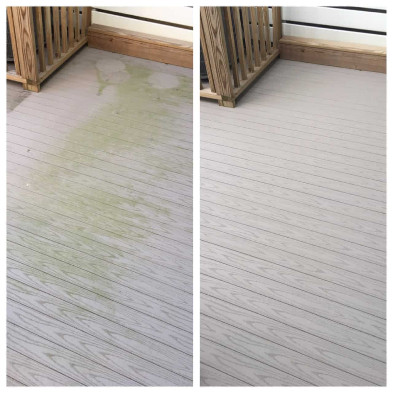 Composite deck before and after pressure washing by Complete Power Wash