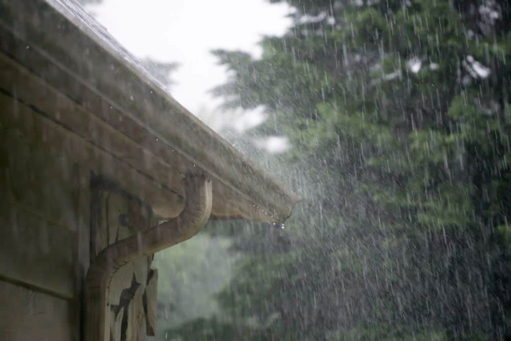 Dirty gutters overflowing with rain water in Hagerstown, MD