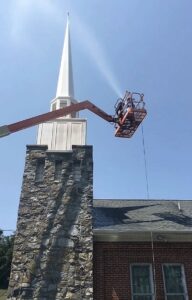 Steeple cleaning by Complete Power Wash in Hagerstown, MD.