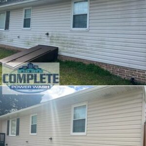 Complete Power Wash house washing in Hagerstown, MD, cleaning siding and cleaning concrete.